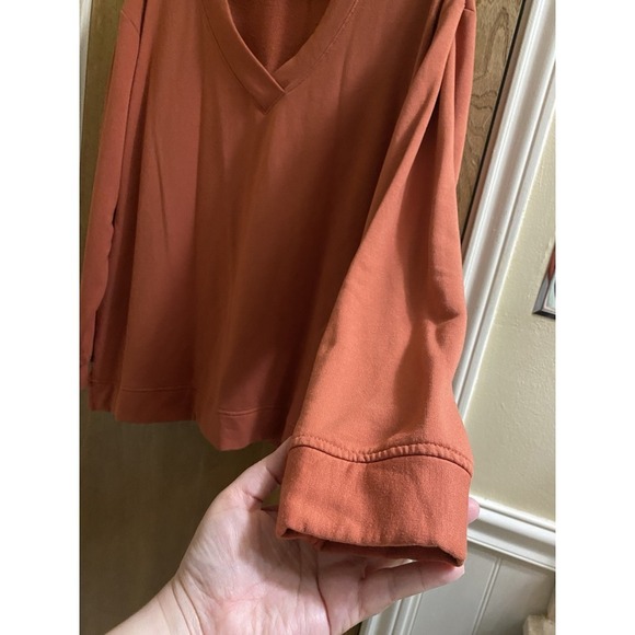 Orvis V-Neck Classic Cozy Sweater Women's Orange Size XXL Plus Soft Comfortable - Picture 4 of 12